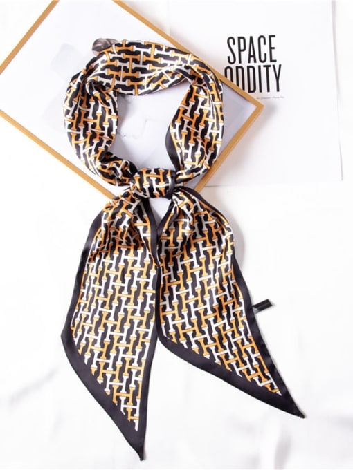 black Women Spring Polyester Letter 150*14cm Scarves/Multi-Color Optional