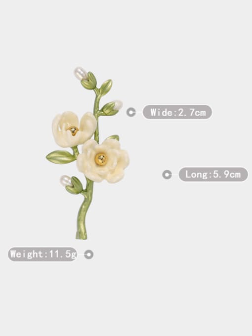 XIXI Alloy Resin Enamel Flower Minimalist Brooch 3