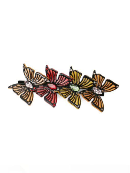 BUENA Alloy  Acrylic Minimalist Butterfly Rhinestone Hair Barrette 0