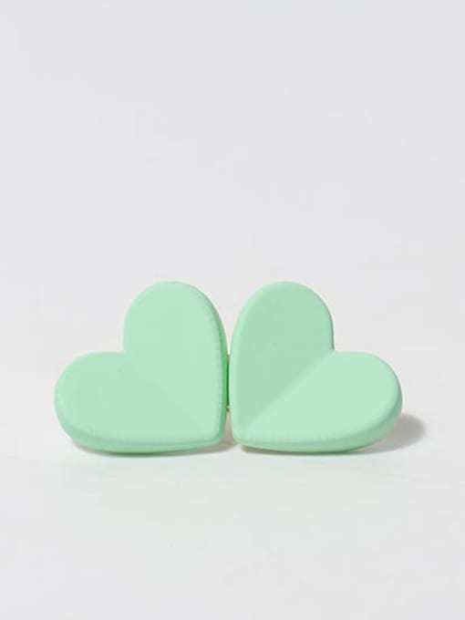 Green folding heart 20x40mm Plastic Cute Heart Hair Barrette/Multi-color optional