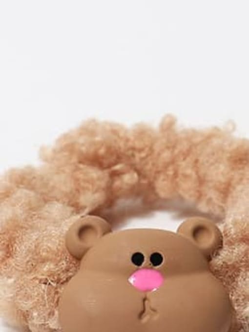 Brown Plush Bear Hair Ring Polyester Cute Bear Hair Barrette