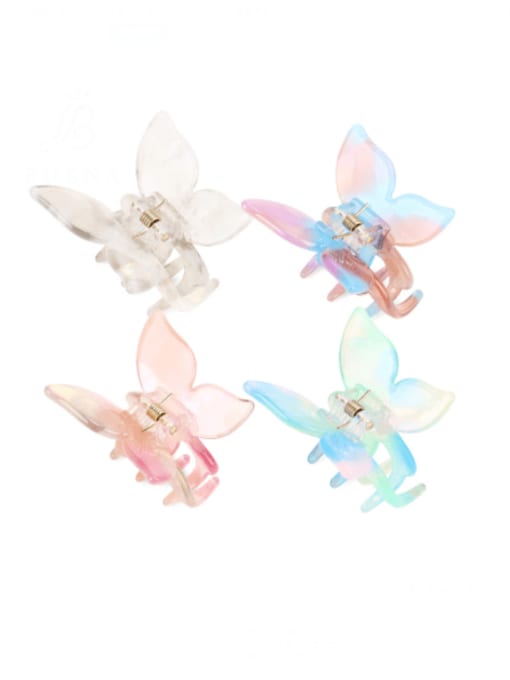 BUENA Cellulose Acetate Cute Butterfly Multi Color Jaw Hair Claw