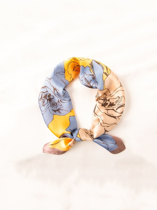 Silk Story Women Spring Polyester Floral 70*70cm Square Scarf 0