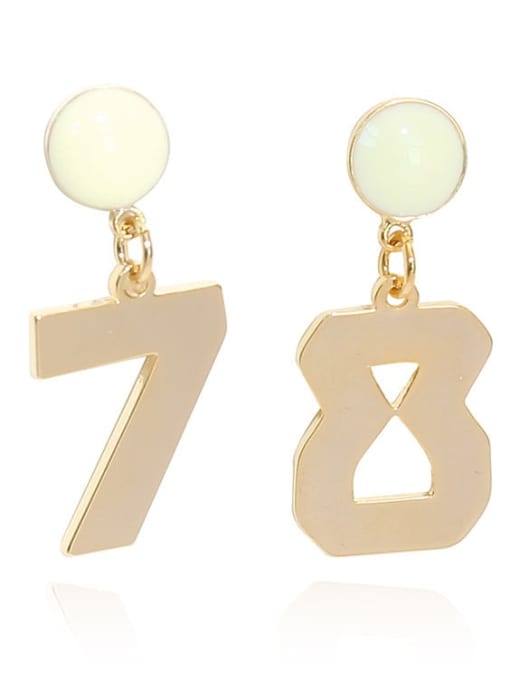 HYACINTH Copper Alloy Gold Number Trend Trend Korean Fashion Earring 4