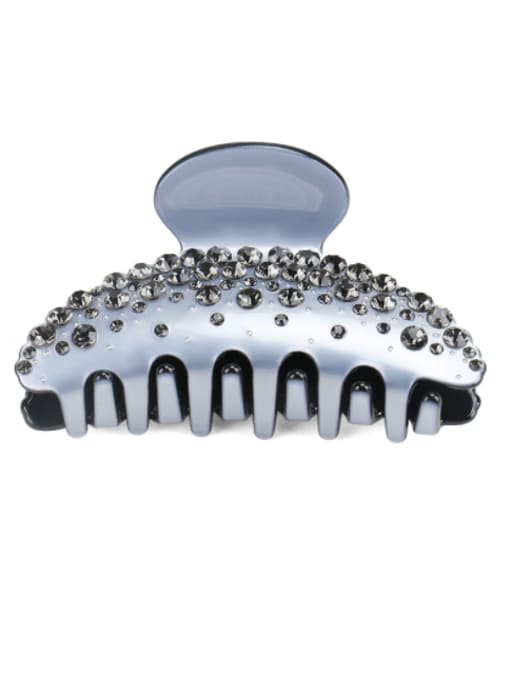 Grey drill Cellulose Acetate Minimalist Geometric Rhinestone Jaw Hair Claw