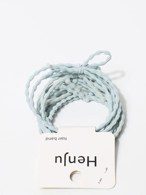 Light blue 5-bar card Elastic rope Minimalist Hair Rope