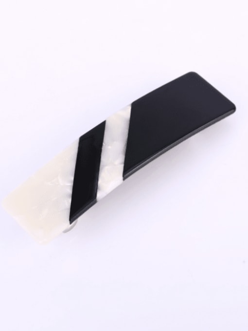 black and white Alloy  Cellulose Acetate Vintage Geometric Hair Barrette