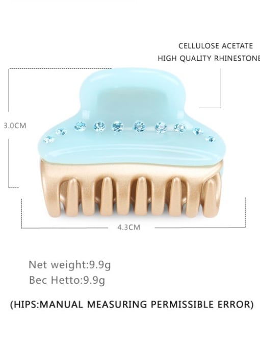 BUENA Cellulose Acetate Minimalist Geometric Rhinestone Jaw Hair Claw 1