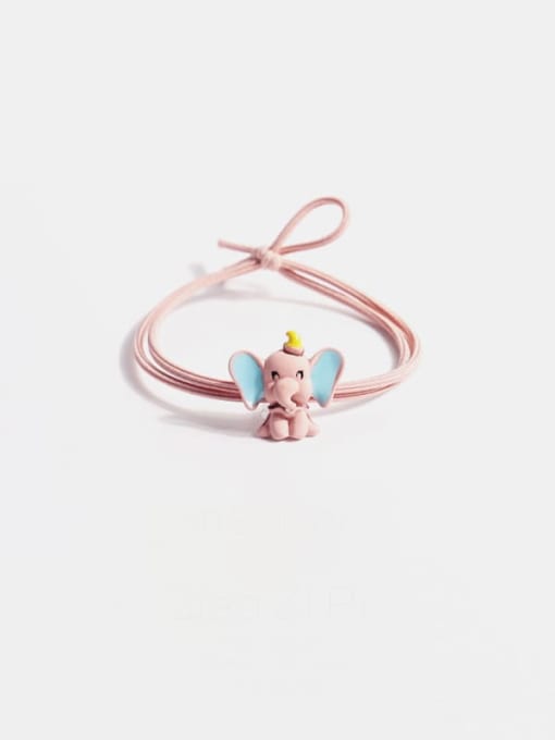 Pink flying elephant Alloy  Simple Cute Small Flying Elephant Multi Color Hair Rope