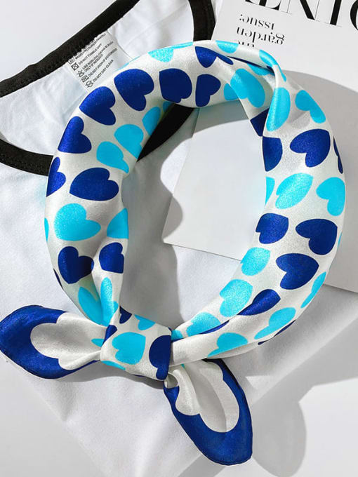 Love+Blue 100% Silk+Flower print+53*53cm Small Square Silk Scarf/Multi-Color Optional