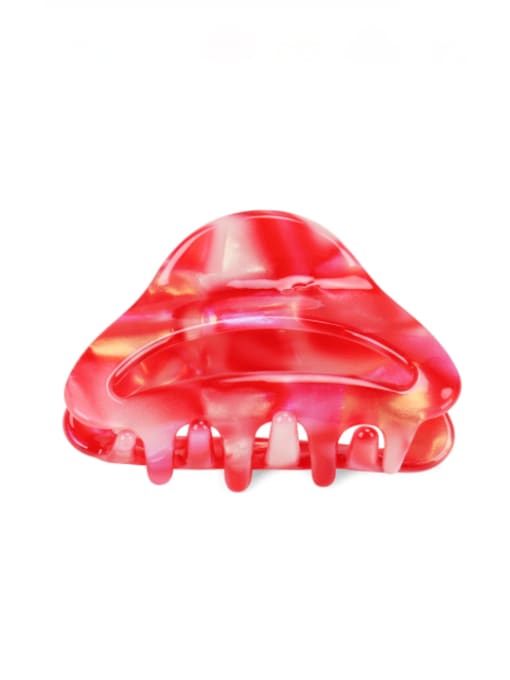 red Cellulose Acetate Minimalist Geometric Multi Color Jaw Hair Claw