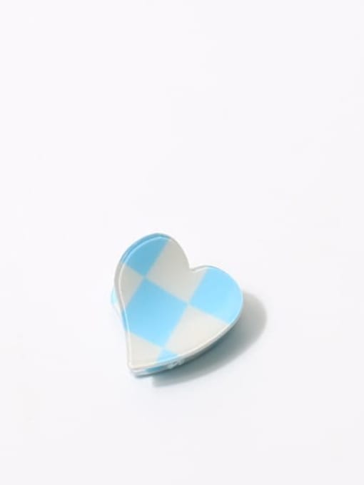 Light blue lattice Acrylic Cute Heart Jaw Hair Claw