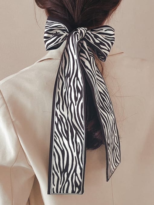 PD zebra black and white Women Spring Polyester Plaid 5*108cm Headscarf