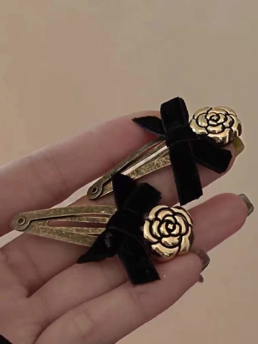 COCOS Vintage old roses ribbon bow Hair Barrette/Multi-Color Optional 3