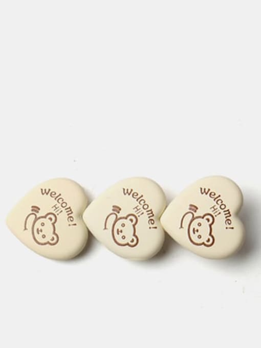 Milk White Bear Plastic Cute Heart Hair Barrette