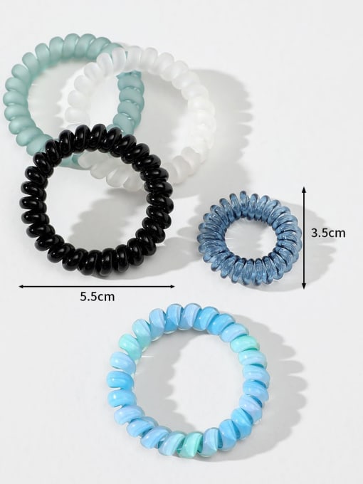 YMING Trend PVC A set of 5 telephone coils Hair Barrette/Multi-Color Optional 3