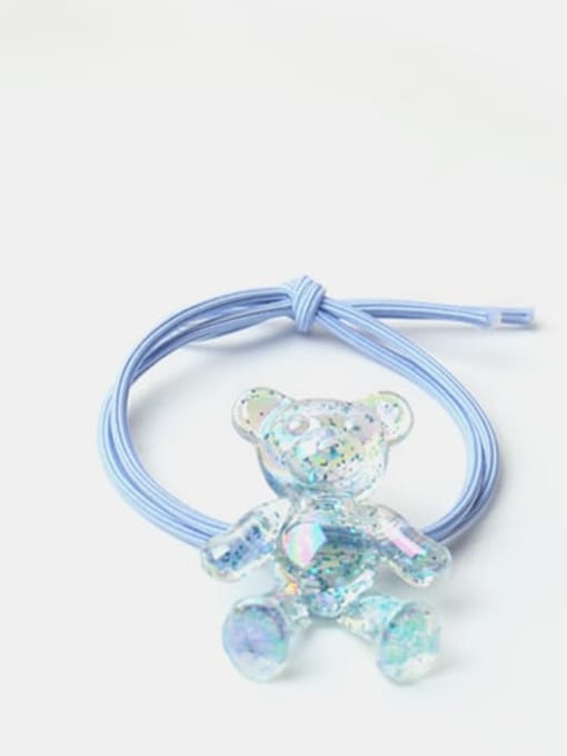 Blue crystal bear+ blue hair rope Cute Bear  Crystal Hair Barrette