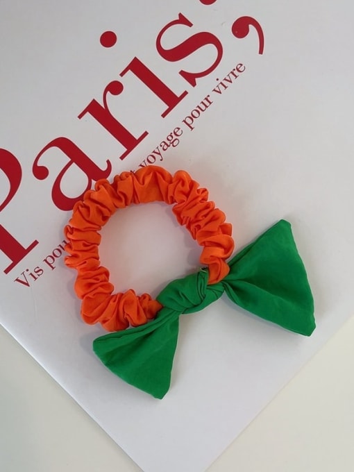 orange Cute fabric folds color matching bow Hair Barrette/Multi-Color Optional