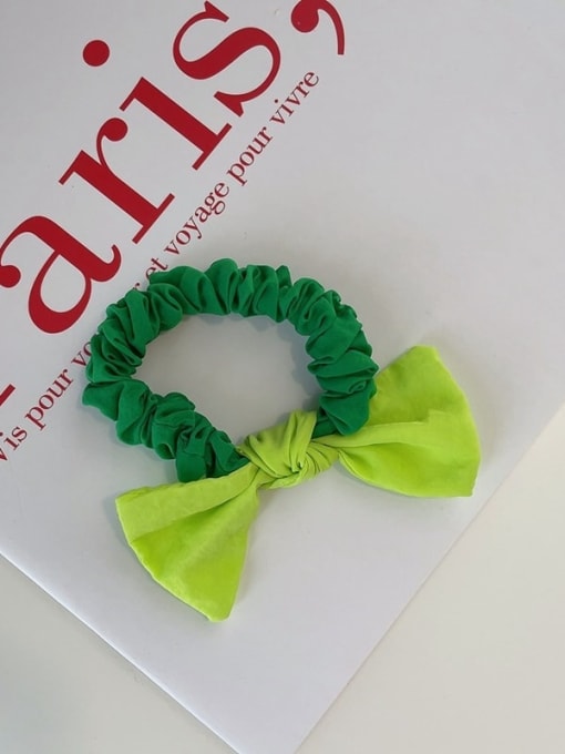 green Cute fabric folds color matching bow Hair Barrette/Multi-Color Optional