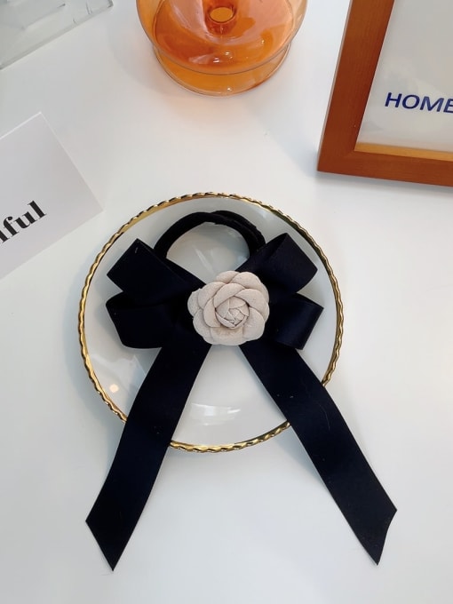 black Minimalist ribbon camellia bow Hair Barrette/Multi-Color Optional