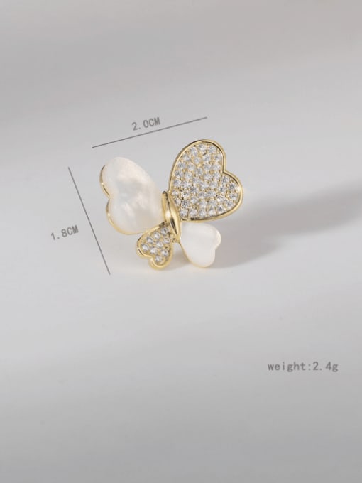 XIXI Brass Cubic Zirconia Shell Butterfly Trend Brooch 3
