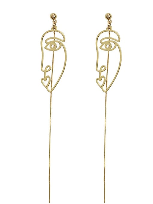 HYACINTH Copper Alloy Gold Geometric Minimalist Threader Trend Korean Fashion Earring 4