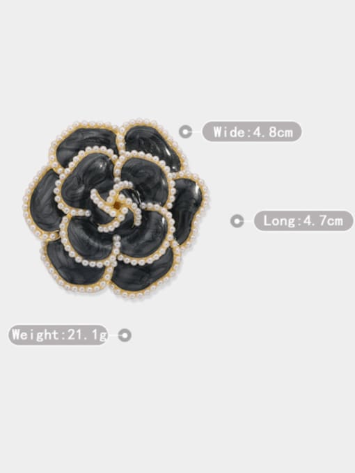 XIXI Alloy Imitation Pearl Enamel Flower Trend Brooch 3