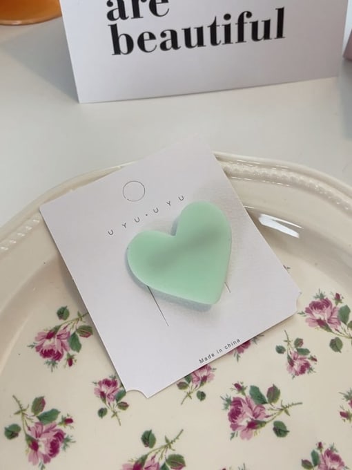green Cute Acrylic Heart bangs clip/ Barrette/Multi-Color Optional