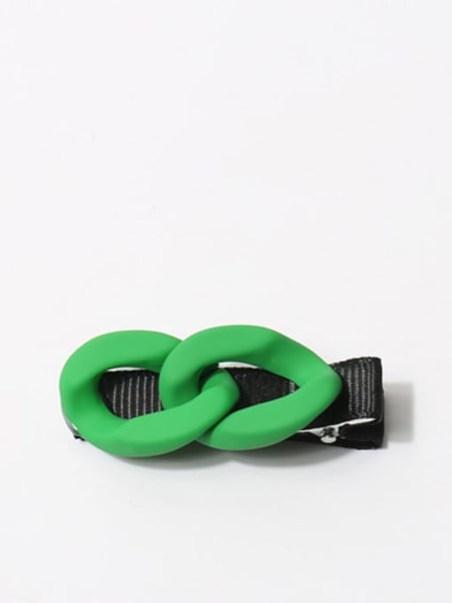 Cloth clip style green Plastic Cute chain Hair Barrette