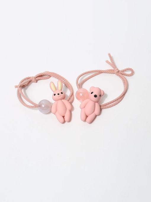 JoChic Plastic Cute Rabbit Pink Hair Rope