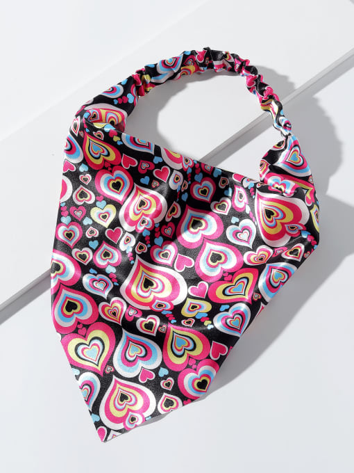 S168 Vintage Fabric Poker Heart Bandana Headband Hair Barrette/Multi-Color Optional