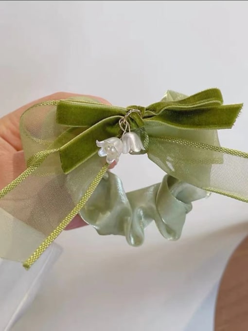 Lily of the valley Mori green Vintage Flower Alloy satin Hair Barrette /Multi-Color Optional