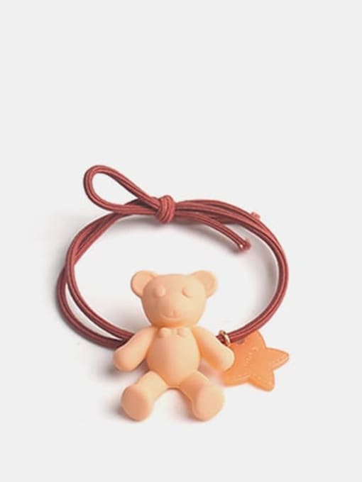 orange Cute Bear+Resin Multi Color Hair Barrette