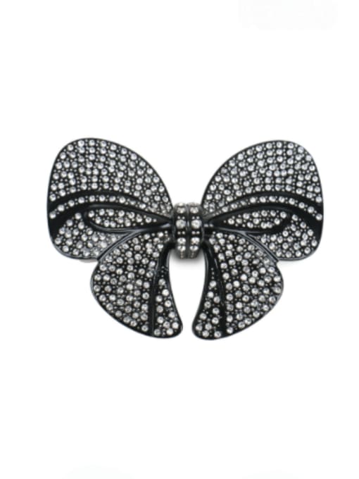 Black White Diamond Alloy Rhinestone Vintage Butterfly  Hair Barrette