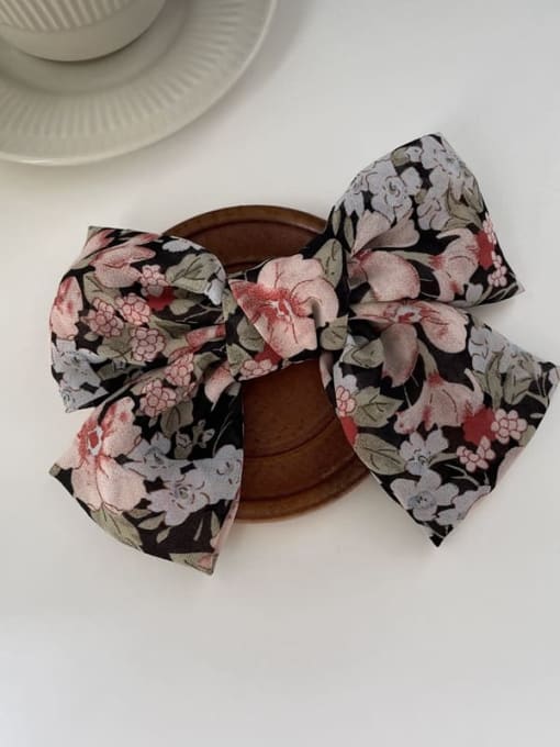 Bow hairpin black Fabric Minimalist Floral Bowknot Scrunchies Barrette