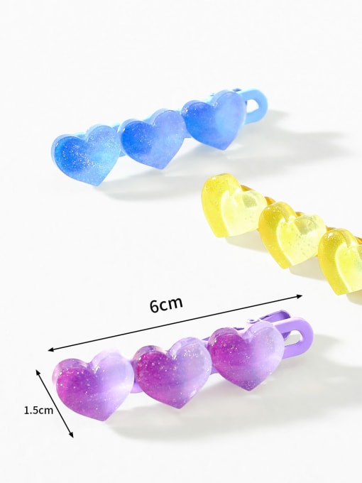 YMING Cute Acrylic Candy Color Gradient Heart Hair Clip/Multi-Color Optional 1