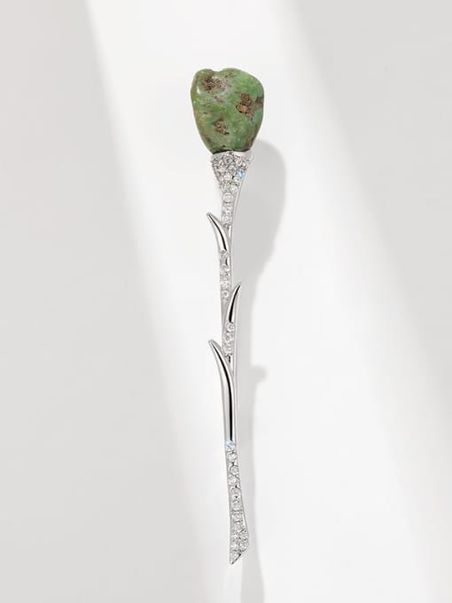 XIXI Brass Crystal Flower Vintage Brooch 1