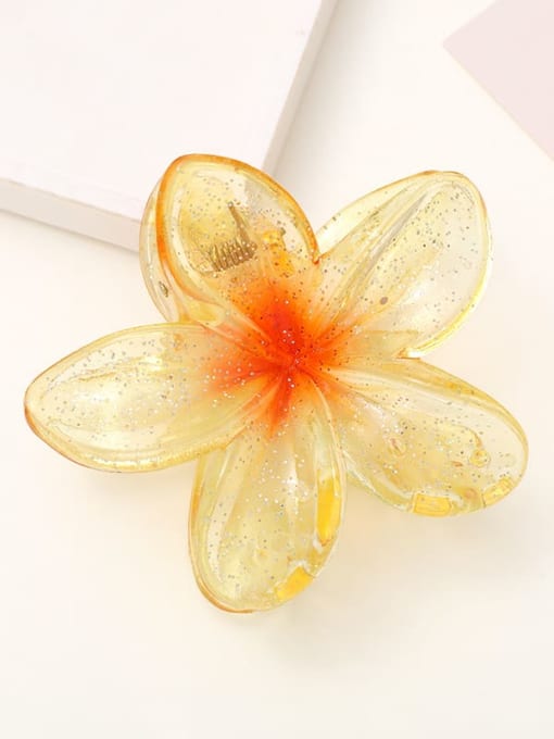 Transparent Orange Acrylic Hair Barrette flower within 8 colors