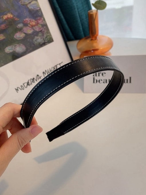 New black Vintage Artificial Leather headband /Hair Barrette/Multi-Color Optional