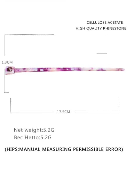Broken flower purple Cellulose Acetate Minimalist Multi Color Hair Stick
