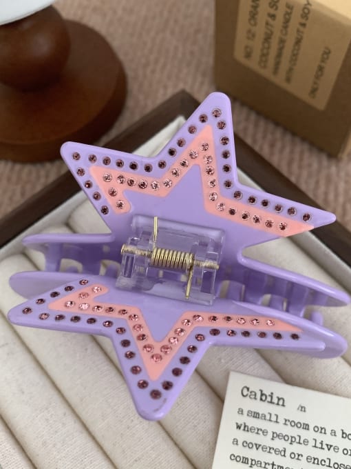 5 Purple Stars Cellulose Acetate Trend Star Alloy Multi Color Jaw Hair Claw