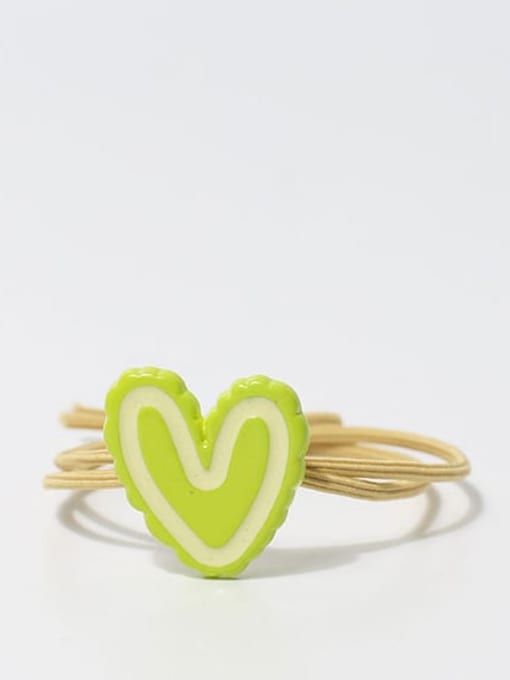 Light Green White Border Love Plastic Cute Heart Hair Rope
