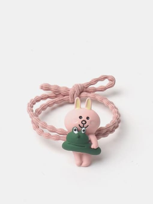 The rabbit swims with her frog Alloy Cute Rabbit  Multi Color Hair Rope