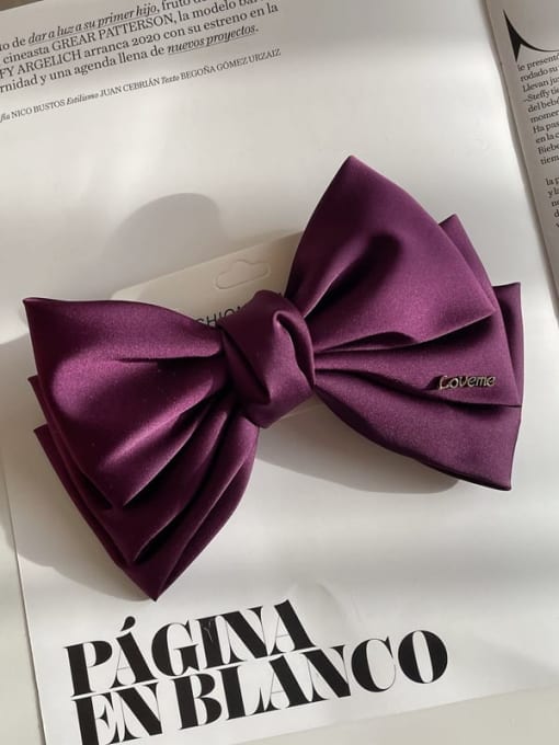 purple Trend satin three layer bow Hair Barrette/Multi-Color Optional