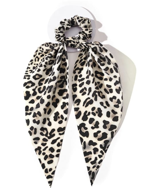 F006b Vintage satin Leopard print triangle scarf Hair Barrette/Multi-Color Optional