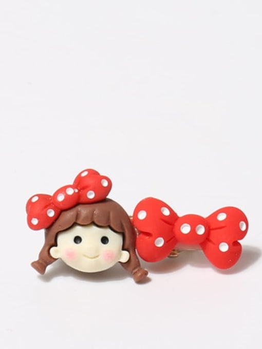 Red bow girl Plastic Cute cartoon princess bow Hair Barrette