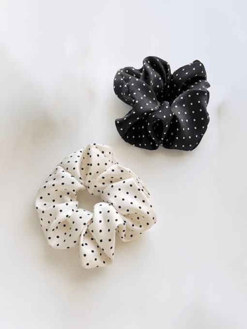 COCOS Satin Minimalist Flower Black And White Dots  Hair Circle 1