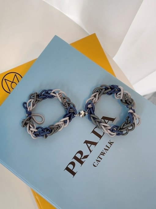 Grey pair Cute Elastic rope Weave dual bracelet/ Hair Rope /Multi-Color Optional