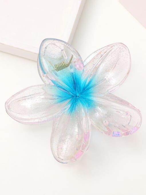 Transparent blue Acrylic Hair Barrette flower within 8 colors