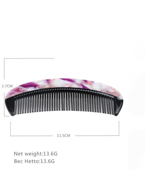 Broken flower purple Cellulose Acetate Minimalist Geometric Multi Color Hair Comb